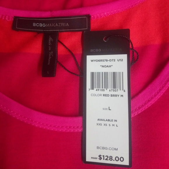 SOLD BCBG Maxazria Noah Shirt Dress Berry LG NWT - Picture 6 of 7